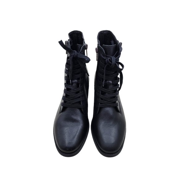 Lucky Brand Women's Hildran Leather Zip Up Combat Boot - 7.5 - Picture 3 of 7